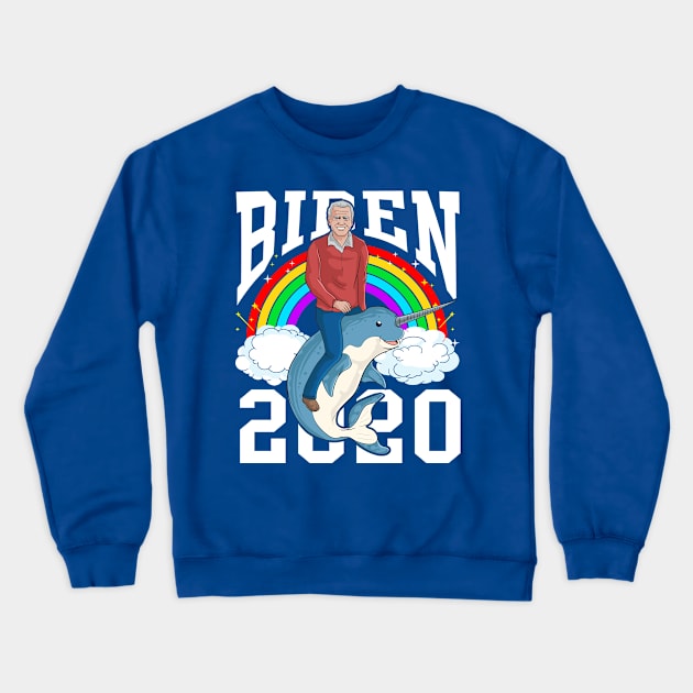 Joe Biden 2020 Election Narwhal Democrat Crewneck Sweatshirt by E